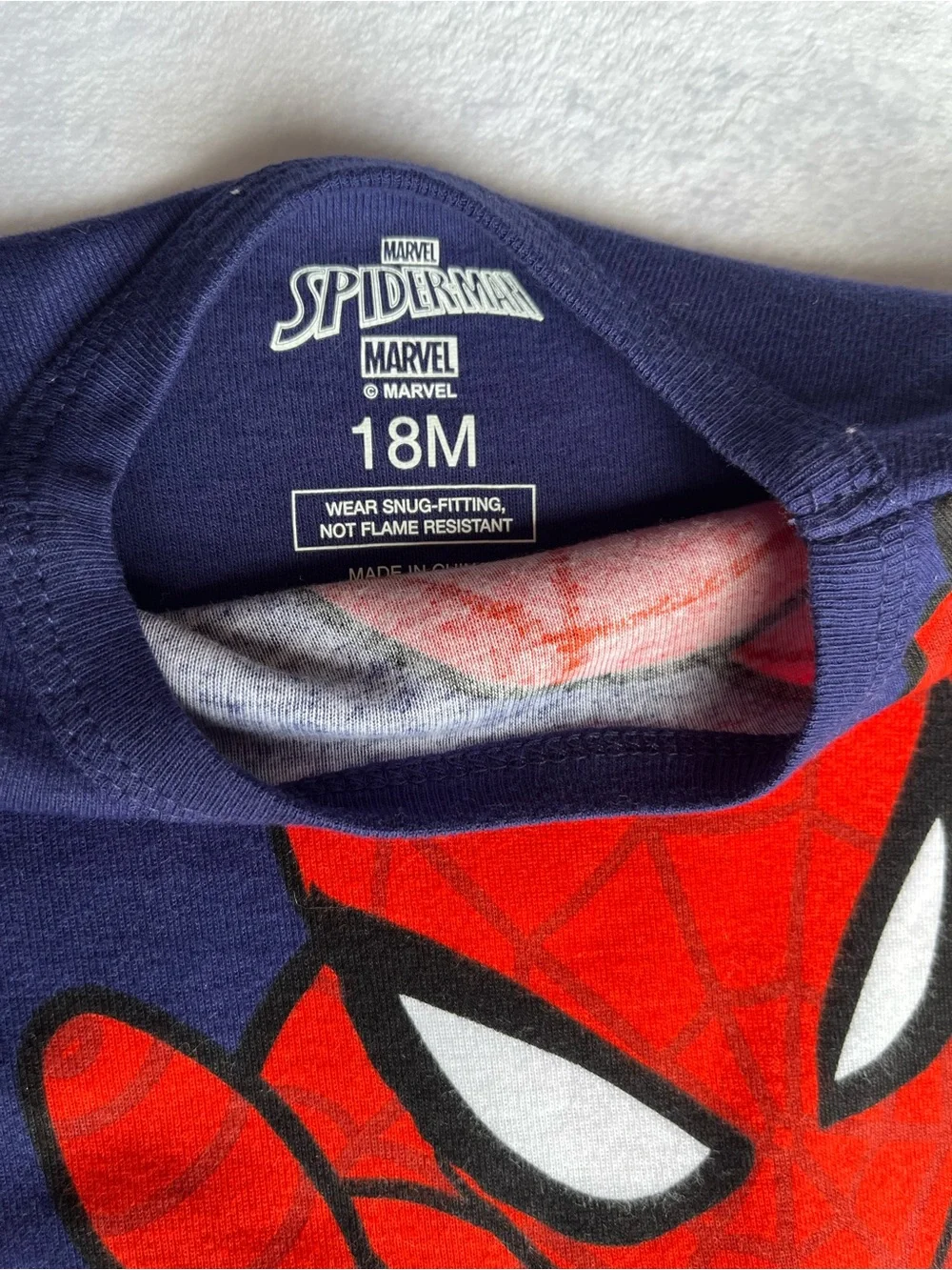 NWT-Marvel Spider-Man Navy and Red Kids Pajama Set-18 months